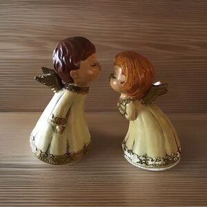 Vintage 1970s Paper Mache Kissing Angels, Japan